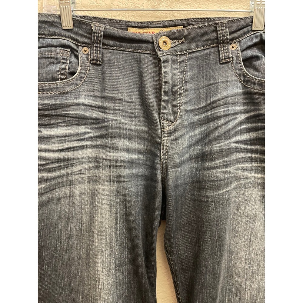 Big Star Maddie Boot Cut Dark Wash Mid Rise Y2K Embroidered Denim 32R Plus Size - Picture 9 of 15